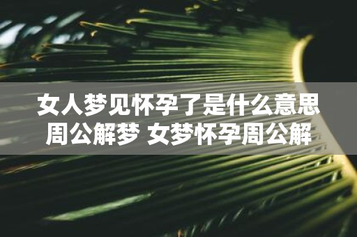 女人梦见怀孕了是什么意思周公解梦 女梦怀孕周公解梦