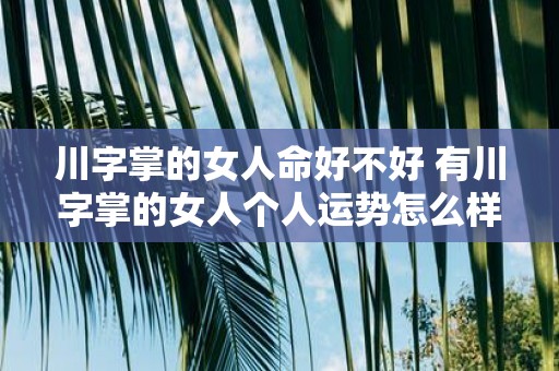 川字掌的女人命好不好 有川字掌的女人个人运势怎么样