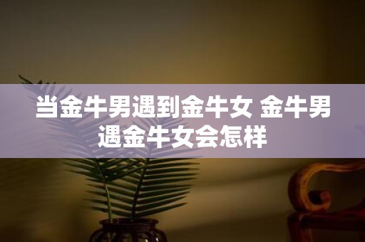 当金牛男遇到金牛女 金牛男遇金牛女会怎样