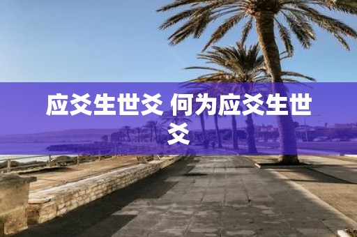 应爻生世爻 何为应爻生世爻