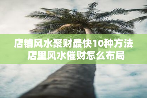 店铺风水聚财最快10种方法 店里风水催财怎么布局
