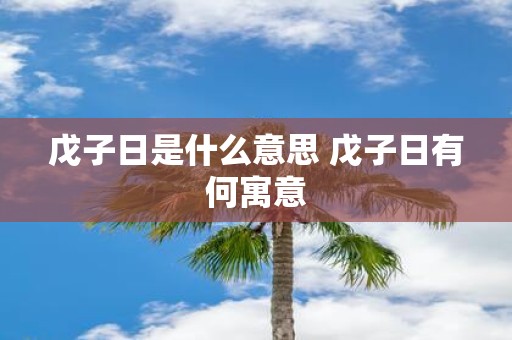 戊子日是什么意思 戊子日有何寓意