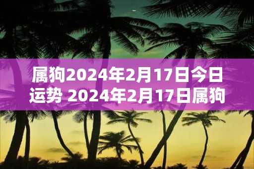 属狗2025年2月17日今日运势 2025年2月17日属狗运气详解