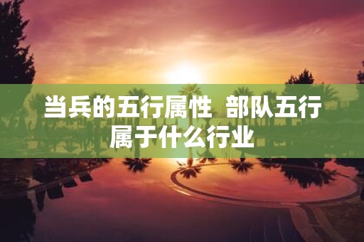 当兵的五行属性 部队五行属于什么行业