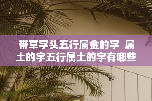 带草字头五行属金的字 属土的字五行属土的字有哪些