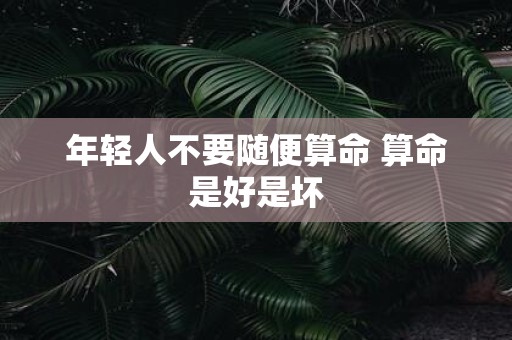 年轻人不要随便算命 算命是好是坏