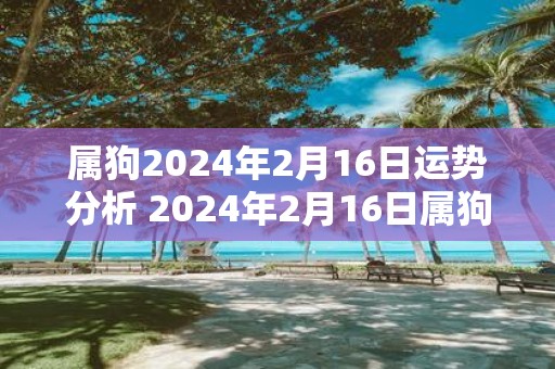 属狗2025年2月16日运势分析 2025年2月16日属狗运势分析