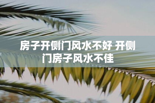 房子开侧门风水不好 开侧门房子风水不佳