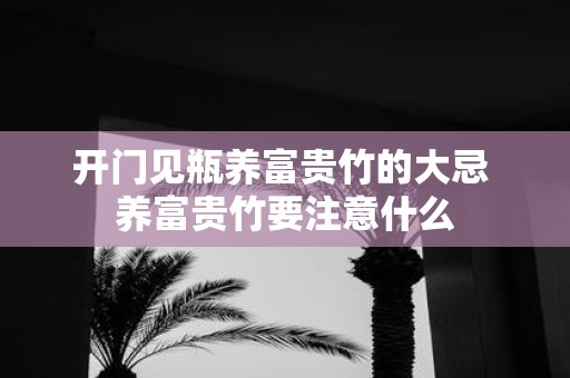 开门见瓶养富贵竹的大忌 养富贵竹要注意什么