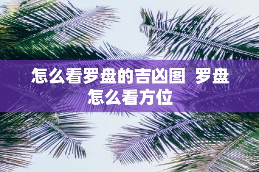 怎么看罗盘的吉凶图 罗盘怎么看方位