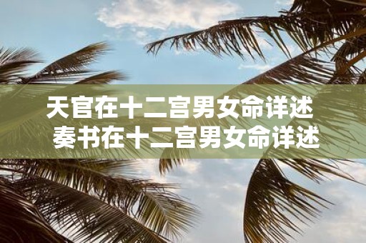 天官在十二宫男女命详述 奏书在十二宫男女命详述