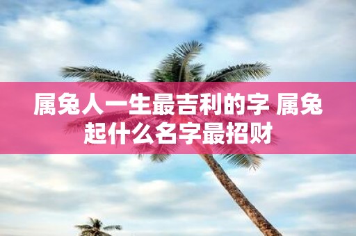 属兔人一生最吉利的字 属兔起什么名字最招财