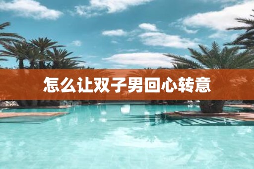 怎么让双子男回心转意