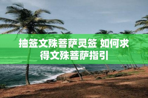 抽签文殊菩萨灵签 如何求得文殊菩萨指引