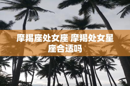 摩羯座处女座 摩羯处女星座合适吗