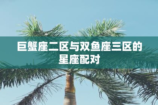 巨蟹座二区与双鱼座三区的星座配对