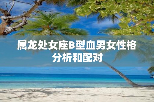 属龙处女座B型血男女性格分析和配对