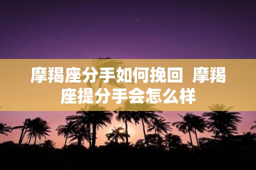 摩羯座分手如何挽回 摩羯座提分手会怎么样