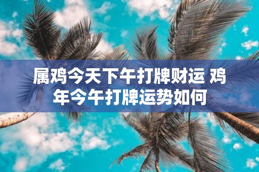 属鸡今天下午打牌财运 鸡年今午打牌运势如何