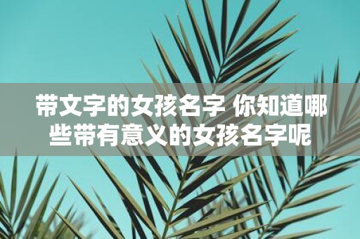 带文字的女孩名字 你知道哪些带有意义的女孩名字呢