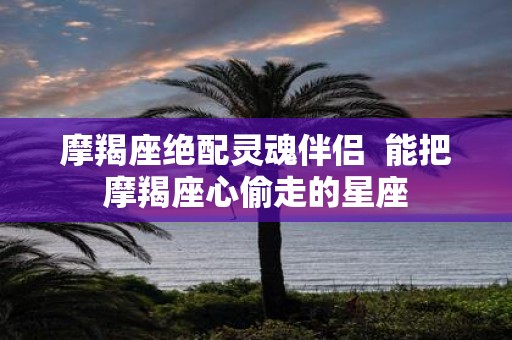 摩羯座绝配灵魂伴侣 能把摩羯座心偷走的星座