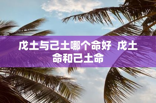 戊土与己土哪个命好 戊土命和己土命
