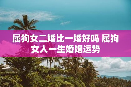 属狗女二婚比一婚好吗 属狗女人一生婚姻运势