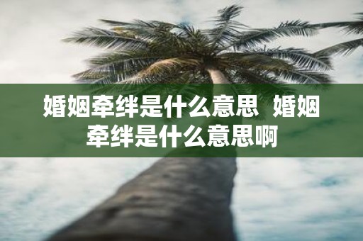 婚姻牵绊是什么意思 婚姻牵绊是什么意思啊