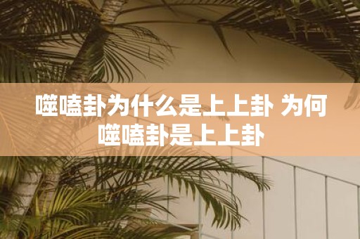 噬嗑卦为什么是上上卦 为何噬嗑卦是上上卦