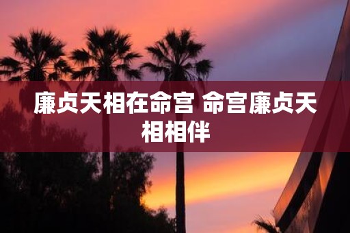 廉贞天相在命宫 命宫廉贞天相相伴