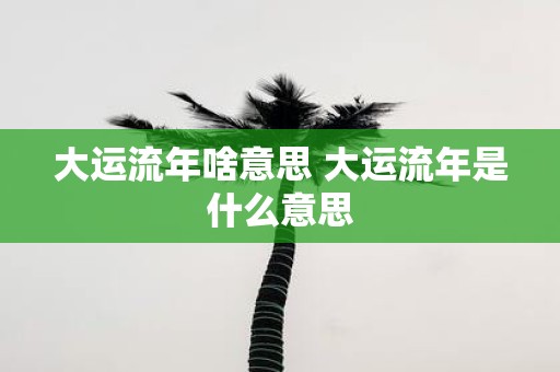 大运流年啥意思 大运流年是什么意思