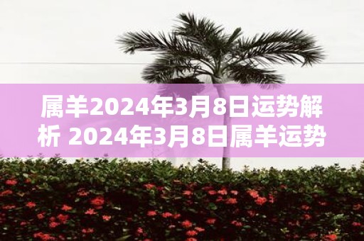 属羊2025年3月8日运势解析 2025年3月8日属羊运势分析；