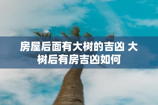 房屋后面有大树的吉凶 大树后有房吉凶如何