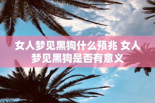女人梦见黑狗什么预兆 女人梦见黑狗是否有意义