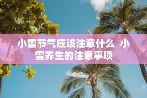小雪节气应该注意什么 小雪养生的注意事项