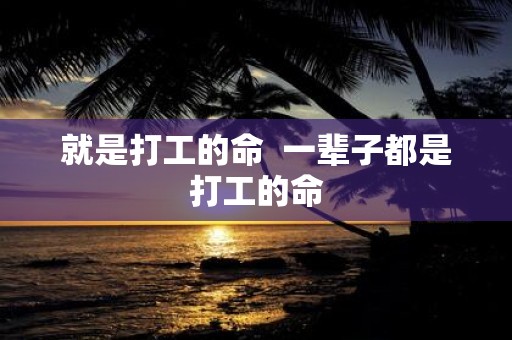 就是打工的命 一辈子都是打工的命