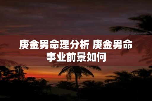 庚金男命理分析 庚金男命事业前景如何
