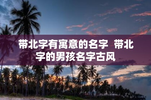 带北字有寓意的名字 带北字的男孩名字古风