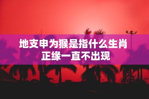 地支申为猴是指什么生肖 正缘一直不出现