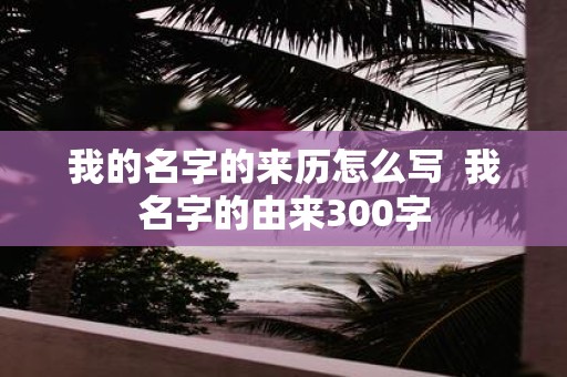 我的名字的来历怎么写 我名字的由来300字