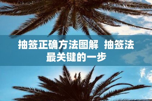 抽签正确方法图解 抽签法最关键的一步