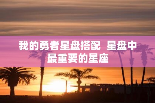 我的勇者星盘搭配 星盘中最重要的星座