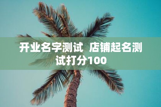 开业名字测试 店铺起名测试打分100