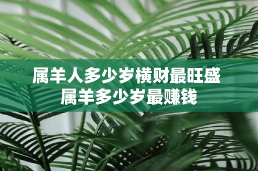 属羊人多少岁横财最旺盛 属羊多少岁最赚钱
