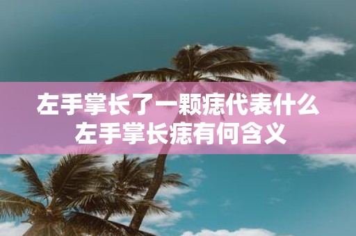 左手掌长了一颗痣代表什么 左手掌长痣有何含义