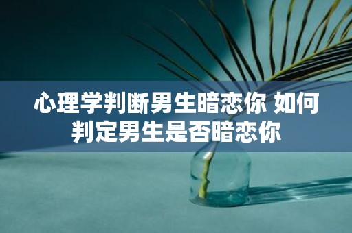 心理学判断男生暗恋你 如何判定男生是否暗恋你