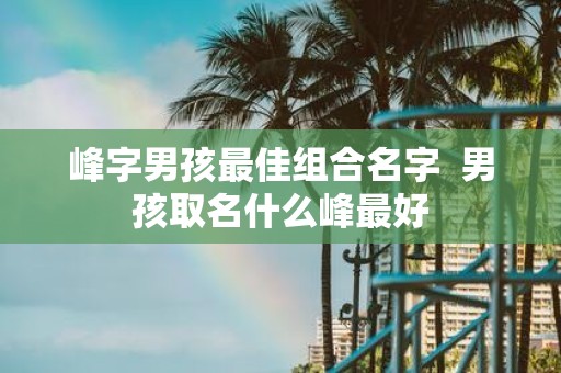 峰字男孩最佳组合名字 男孩取名什么峰最好