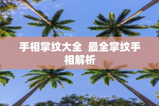 手相掌纹大全 最全掌纹手相解析