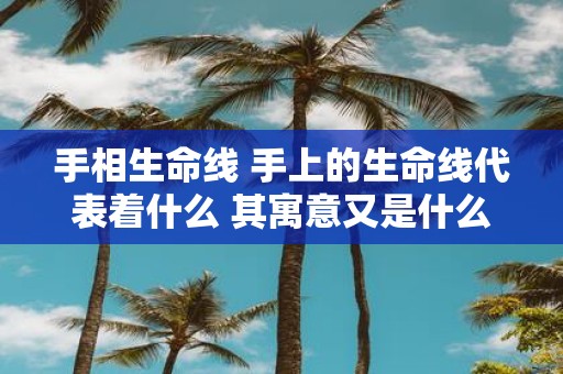 手相生命线 手上的生命线代表着什么 其寓意又是什么