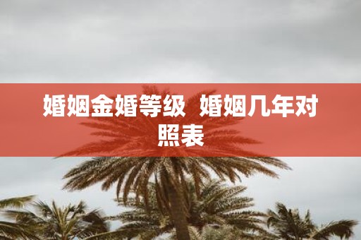 婚姻金婚等级 婚姻几年对照表